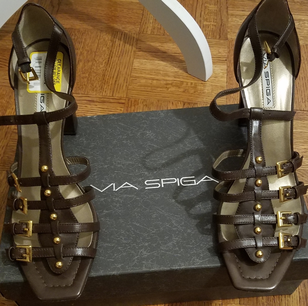 Brown Via Spiga Strappy Heel